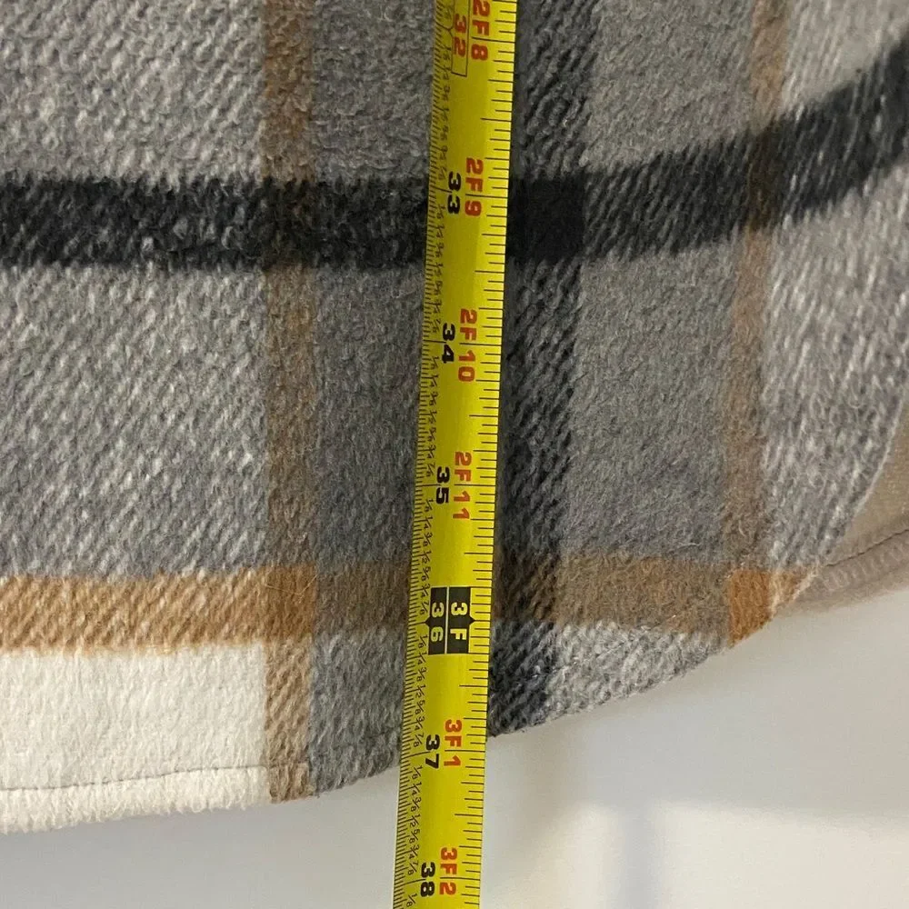 Plaid Button-Up Long Shacket - Picture 9 of 9